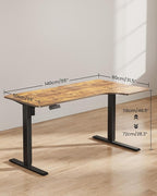 FEZIBO 55×32 inch L Shaped Electric Corner Standing Desk, 4 Memory Height Settings,Home Office & Computer Height Adjustable Table, Ergonomic Sit and Stand Up Workstation with Splice Board,Rustic Brown