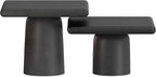SIMPLIHOME Zachary Coffee Table 2-Piece Set - 42 inch Wide Cast Aluminum Square Living Room Tables in Graphite and Black Nickel, Contemporary Nesting Center Table Set with Flexible Style, Assembled