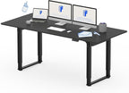 FLEXISPOT 4 Leg Standing Desk 71 x 32 Inch Electric Adjustable Height Sit Stand Desk with Splice Board Home Office Desk, Black Top + Black Frame