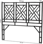 Pemberly Row Bohemian Black Natural Rattan King Size Standalone Headboard