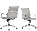 Office Chair Ergonomic Swivel Desk Chair with Wheels Adjustable Heavy-Computer Chair for Home and Conference Room Wide 22.83in Seat for Women and Men ，Grey