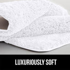 GORILLA GRIP Bathroom Rugs, 60x24, Ultra Soft Absorbent Mat, Thick Plush Bath Rug, Machine Washable, Microfiber Quick Dry, Mats for Shower, Bathtub and Floor, Home Decor Accessories, White