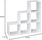 ClosetMaid Cubeicals 3-2-1 Cube Storage Shelf Organizer Bookshelf, 3 Tier, Steps, Corner Unit, Easy Assembly, Wood, White Finish