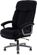 CLATINA Big and Tall Executive Office Chair, Extra Wide Seat, 800 LBS Capacity Heavy Duty Ergonomic Cloth Desk Chair with Wheels and Padded Armrests, High Back Fabric Computer Task Chair, Black