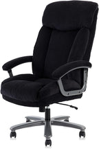CLATINA Big and Tall Executive Office Chair, Extra Wide Seat, 800 LBS Capacity Heavy Duty Ergonomic Cloth Desk Chair with Wheels and Padded Armrests, High Back Fabric Computer Task Chair, Black