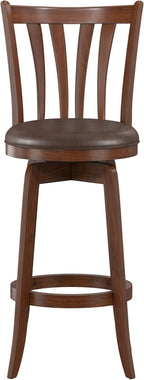 Hillsdale 29.5" Savana Wood Swival Bar Height Stool, Cherry