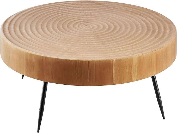 VEVOR 2 Pieces Round Coffee Tables Sets, 31.3 in Industrial Living Room Table with 1 End Side Table, Easy Assembly Coffee and End Tables Sets with Metal Legs, for Office, Living Room and Apartment