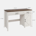 Farmhouse 47" Executive Desk, Computer Desks with Drawers and Cabinet, Workstation Computer Desks for Study and Home Office