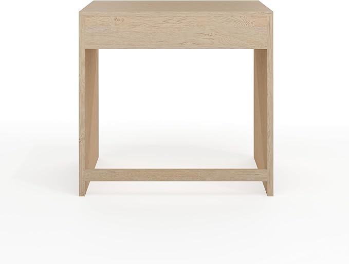 Martha Stewart Kayden Home Office Modular Desk with Drawer in Light Natural with Brushed Gold Hardware