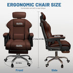 Executive Computer Chair Home Office Desk Chair,Adjustable Angle, Ergonomic Adjustable Height PU Leather Chairs with Cushions Armrest for Long Time Seating-High Office Chair with Footrest