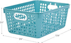 Really Good Stuff 160016WA Multi-Purpose Plastic Storage Baskets for Classroom or Home Use - Stackable Mesh Plastic Baskets with Grip Handles 13" x 10" (Water - Set of 12)