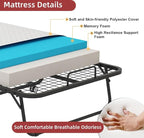 Folding Bed with Mattress, 75''x38'' Twin Size Rollaway Bed with Upgraded Rugged Frame, Guest Portable Foldable for Adults, Space-Saving Fold up