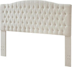 Linen Upholstered Headboard King/Cal King Size Latest Model Wall Mount, Bed Frame Mount, Featuring High-Density Sponge Padding, Luxury Texture Easy Assembly Comfort and Style-Ivory