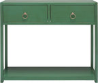 SAFAVIEH Home Collection Sadie Contemporary Turquoise Green 2-Drawer Console Table (Fully Assembled)