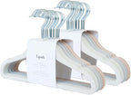 3 Sprouts Velvet Baby Hangers - Non-Slip Hanger for Infant, Toddler, Baby Clothes - Closet Kids Hangers with Slim Design, Nordic Colors, Pack of 30 - Assorted Cream, Grey, Hazelnut