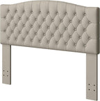 Velvet Upholstered Headboard Queen/Full Size Latest Model Wall Mount, Bed Frame Mount, Featuring High-Density Sponge Padding, Luxury Texture Easy Assembly Comfort and Style-Taupe