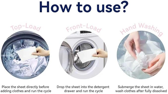 Laundry Detergent Sheets 120 Loads, Plastic Free Eco Friendly, Stain-Fighting Enzymes, Unscented Laundry Sheets, Hypoallergenic, Fragrance Free, Space-Saving for Dorm House Travel 60 Ct