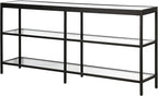 Henn&Hart 64" Wide Rectangular Console Table in Blackened Bronze, Entryway Table, Accent Table for Living Room, Hallway