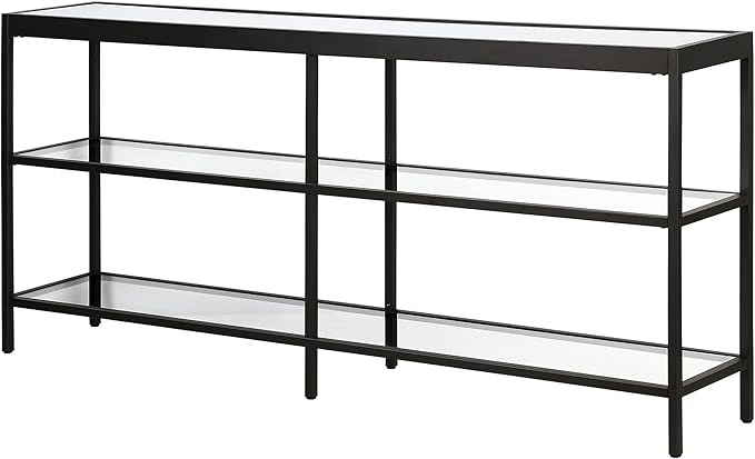 Henn&Hart 64" Wide Rectangular Console Table in Blackened Bronze, Entryway Table, Accent Table for Living Room, Hallway