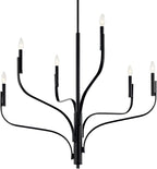 KICHLER Livadia 6-Light Chandelier, Soft Modern-Light in Black, for Foyer, Great Room, or Vaulted Dining or Bedroom (33" x 36.25"), 52673BK