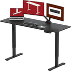 SANODESK Electric Standing Desk 63x28 Inch Height Adjustable Stand Up Desk Home Office Computer Workstation Sit Stand Home Office Desk with Splice Board (Black Frame + Black Top)