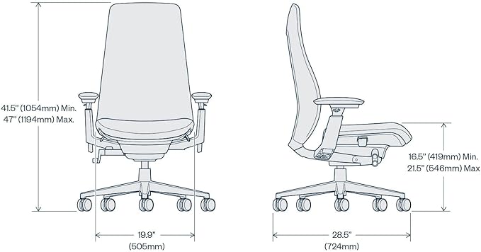 Haworth Fern Office Chair – Ergonomic and Stylish Desk Chair with Breathable Mesh Finish - with Lumbar Support (Silver Leaf)