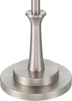 Possini Euro Design Burbank Modern 64" Tall Standing Floor Lamp Downbridge Pole Task Silver Metal Brushed Nickel Finish Living Room Bedroom House Reading Office Home Decor Entryway White Drum Shade
