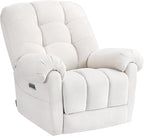 EONIX Mordern Massage Rocker Recliner Chair, Dual Motor Power Rocking Recliners for Small Spaces, Lazy Boy Recliner Chair with Heat and Massage for Living Room, Bedroom, Study, Pearl White