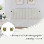 King Size Headboard Only, Velvet Upholstered Headboard King/California King Size Wall Mount and Bed Frame Mount, Featuring High-Density Sponge Padding Easy Assembly Comfort Style-Cream