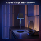 Philips Hue Go Smart Portable Table Lamp, 1 Pack, Black, White and Color Ambiance LED Color-Changing Light, Smart LED Lamp for Indoor and Outdoor Use, Control with Hue App or Voice Assistant