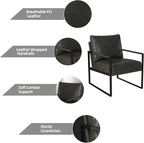 INZOY Accent Arm Chair with Metal Frame Set of 6, Comfy Living Room Chair with Plump Backrest and Cushion, Mid Century Modern Chair with Sturdy Structure, Easy to Clean, Dark Grey