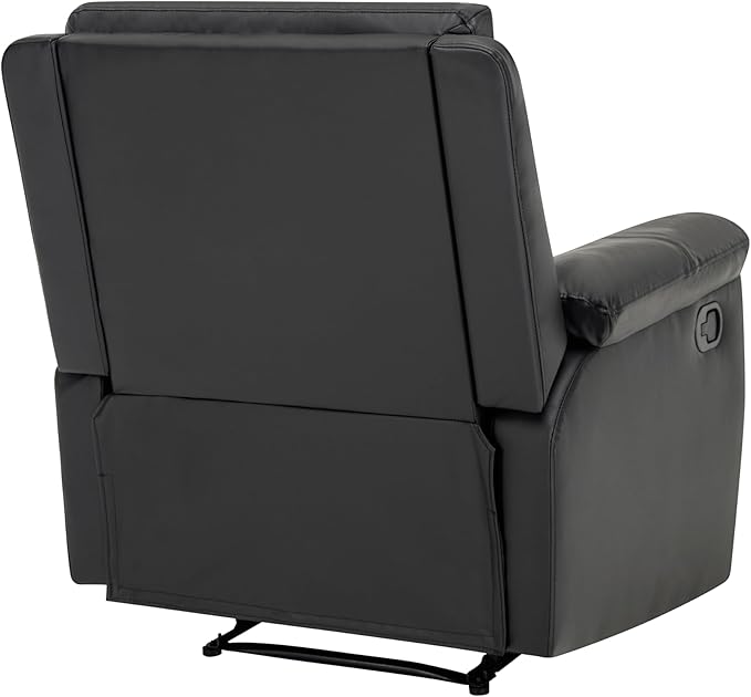 MINCETA Recliner Chairs,Modern 5" Wall Hugger Nursery Recliner with Overstuffed Arm and Back for Living Room,Set of 2,PU Leather in Black