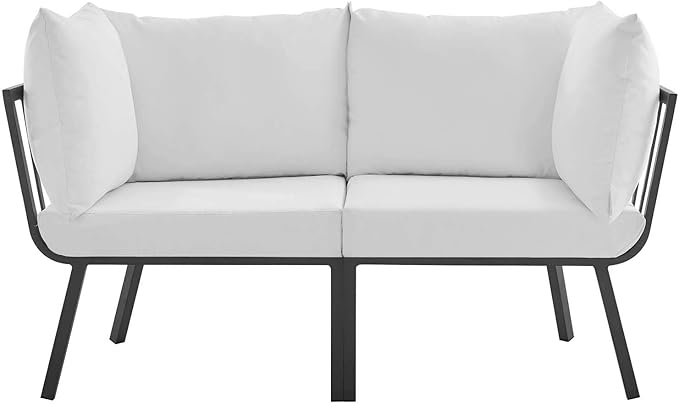 Modway Riverside Outdoor Furniture, 2-Piece Set, Gray White