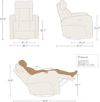 CHITA Genuine Leather Power Swivel Glider Recliner Chair for Adults, FSC Certified Electric Nursery Rocker Recliner Chair for Living Room, Navy Blue