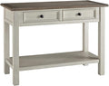 Signature Design by Ashley Bolanburg Farmhouse Rectangular Two Tone Sofa Table, Antique Cream