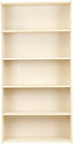 Classic Birch Book Shelf, Wooden Wall Organizer for Books, Toys, Office, and Kids Supplies, Natural (5 Tier - 60")