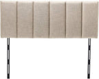 Yongchuang Upholstered King Headboard Linen Head Board for King/Cal King Size Bed Adjustable Height Headboards Panel Oatmeal