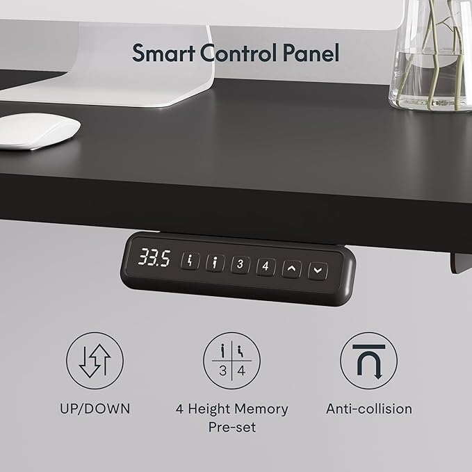 SANODESK 63" L Shaped Standing Desk with 3 Drawers, Height Adjustable Stand up Desk, Corner Gaming Desk with Monitor Stand, Black Frame/Black Top