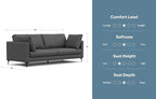 SIMPLIHOME Ava Sofa in 100% Recycled Polyester Tightly Woven Performance Fabric, Pebble Grey, 90-inches Wide, Handcrafted Mid-Century Modern Style Sofa for Living Room or Couch for Family Room