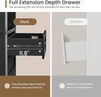 Bookcase with 4 Drawers, 72.1" Tall Bookshelf with 3 Storage Shelves, Large Bookshelves Cabinet for Living Room, Bedroom, Home Office (Black)