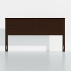 Serene King Size Wood Headboard Diagonal Panel Design in a Stained Walnut Finish