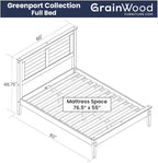 Grain Wood Furniture Greenport Solid Wood Platform Bed, Full Size, Brushed Driftwood