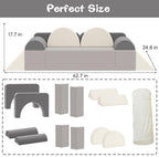 Asweets Kids Play Couch with Tunnel and Balls, Play Couch for Toddlers, Kids Foam Convertible Play Building Fort for Christmas and New Year