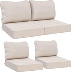 AAAAAcessories Outdoor Deep Seat Cushions, Waterproof, Fade-Resistant Patio Furniture Replacement Cushions, 23.5" x 25.5" x 5" + 23.5" x 19", Set of 4, Khaki Beige