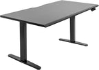 Mount-It! 60" Dual Motor Electric Standing Desk – Adjustable Height Sit Stand Desk with Memory Settings, Cable Management, Black Frame & Black Top
