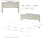 Linen Upholstered Headboard King/Cal King Size Latest Model Wall Mount, Bed Frame Mount, Featuring High-Density Sponge Padding, Luxury Texture Easy Assembly Comfort and Style-Ivory