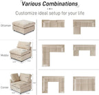 WJShome Cloud Couch Modular Sectional Sofa,67" L Shaped Couch, Convertible Wide Seater, 2 Seater+Ottoman for Living Room Set,Covers Washable&Replaceable,Khkai