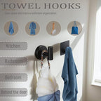 Matte Black Bathroom Hardware Set 7 Piece Towel Rack for Bathroom Modern Towel Bar Set Stylish Storage Solution Essential Bath Accessories