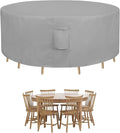 Easy-Going Round Patio Furniture Cover Waterproof Outdoor Dining Table and Chair Cover Anti-UV Outside Sectional Sofa Set Covers (72"DIA x 28"H, Grey)