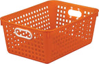 Really Good Stuff Large Plastic Book Baskets, 13.25" by 10" by 5.5" - 12 Pack, Orange, Classroom Library Organizer, Toy Storage, Multi-Purpose Organizer Basket